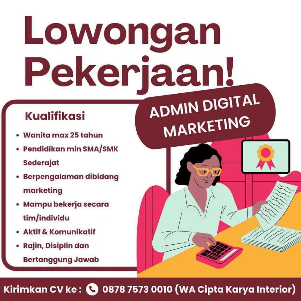 LOWONGAN PEKERJAAN ADMIN MARKETING INTERIOR