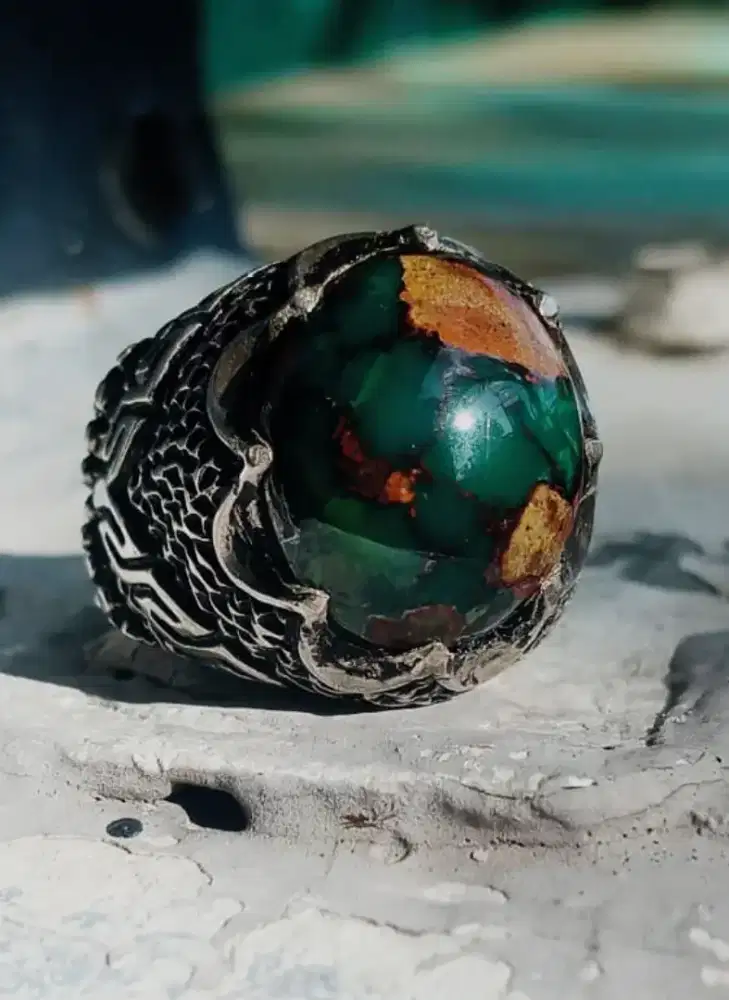 Bkn Bacan. Batu Pirus Persia Hijau Lawas HQ