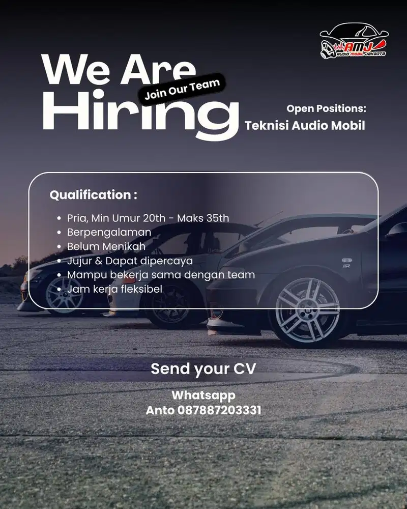 LOWONGAN TEKNISI AUDIO MOBIL