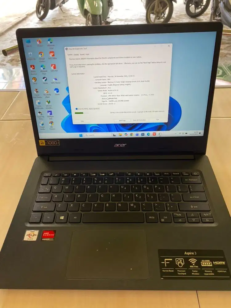 Acer aspire 3 athlon silver ram 4/256 gb