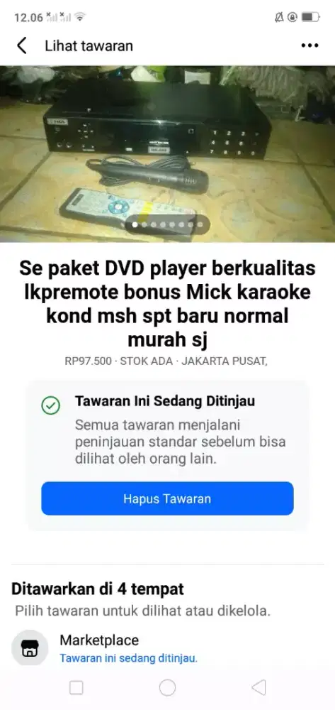 Se paket DVD player berkualitas LKP remote bonus Mick kond normal mla