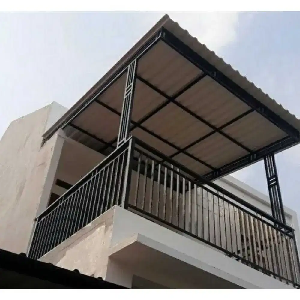 Kanopi balkon mezanine dak besi hollo galvanis berkualitas anti karat
