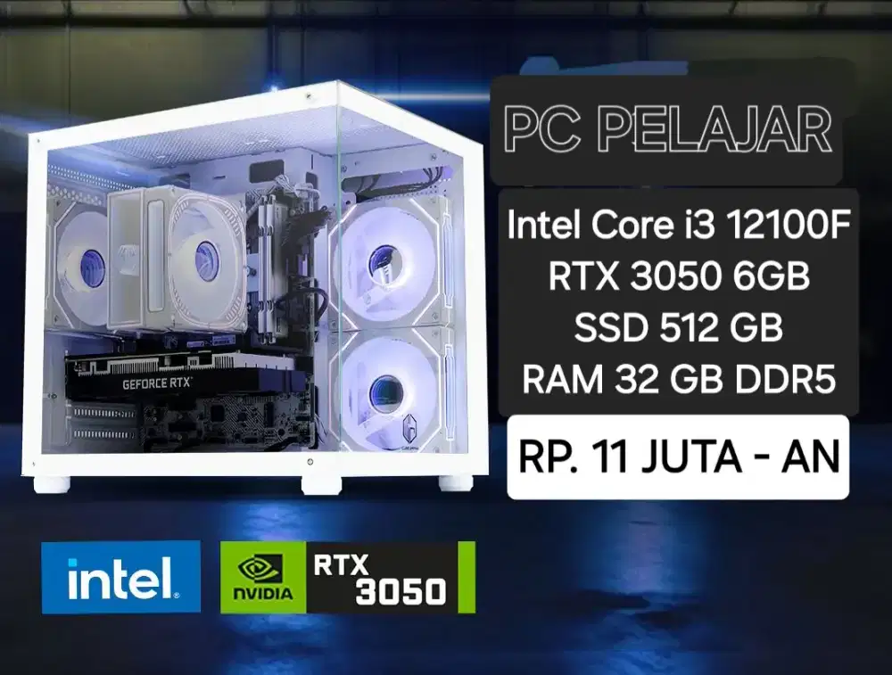 Cash / Kredit PC Pelajar Bandung Intel RTX 3050 Ram 32GB DDR5 Garansi