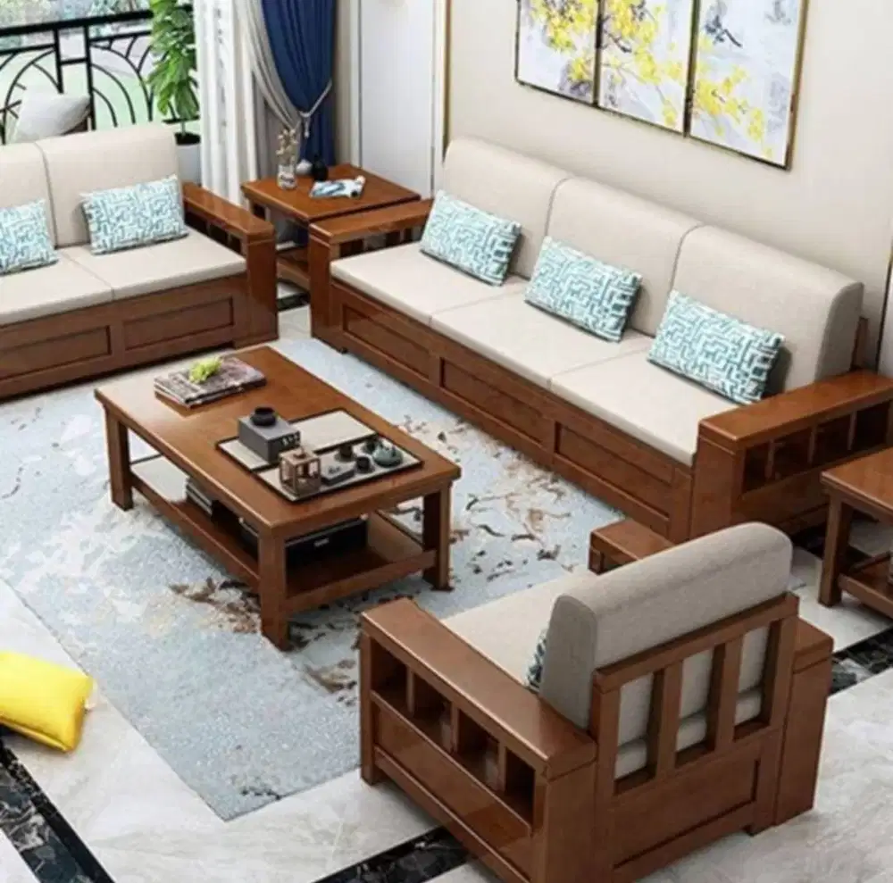 Jual Murah dan Cepat Bisa Nego: Sofa Tamu Kayu Jati Perhutani
