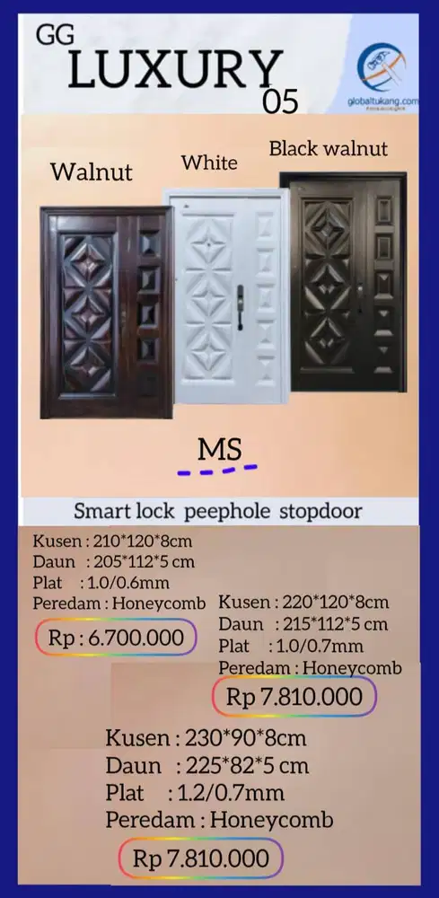 Jual Pintu baja anti maling kota Padang