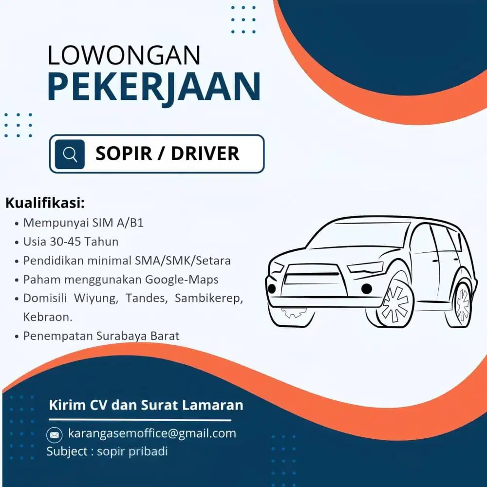 SOPIR RUMAH TANGGA SURABAYA BARAT