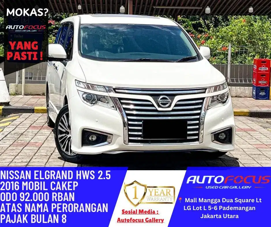 Tdp55JT Nissan Elgrand HWS 2.5 AT Putih metalik 2016 Low Km record nis