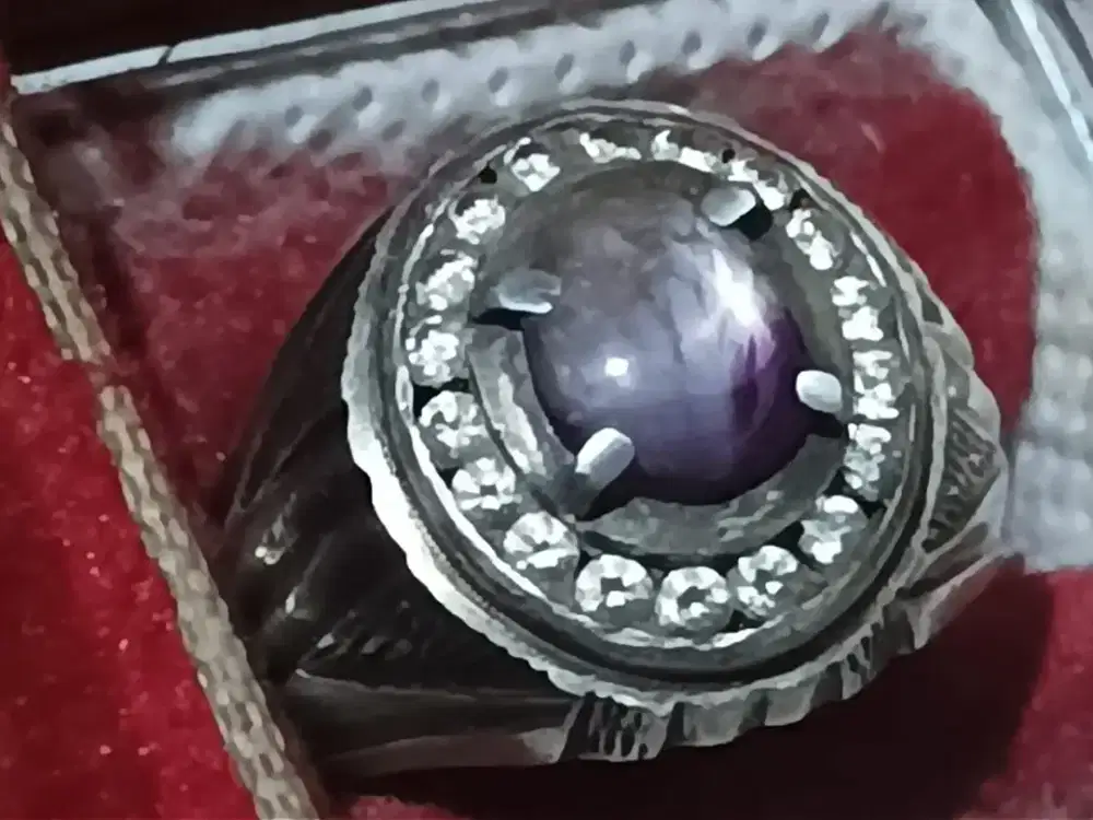 Dijual batu Ruby belang Burma ring perak