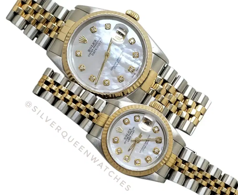 Rolex sepasang Men ladies Kerang Diamonds
