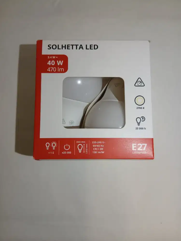 SOLHETTA LED Bulb – E27 3.4W (Setara 40W) – 2700K Warm White