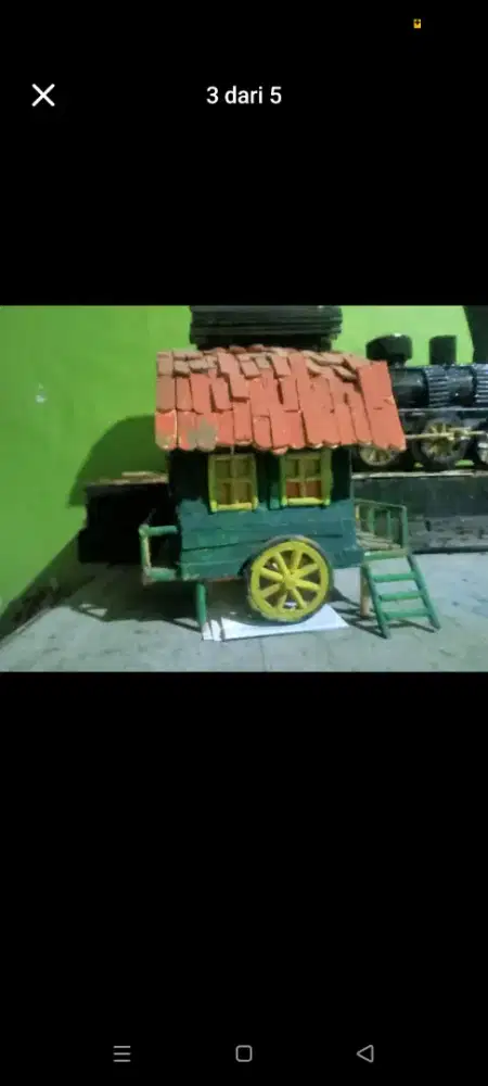 Replika miniatur handmade gerobak sodor