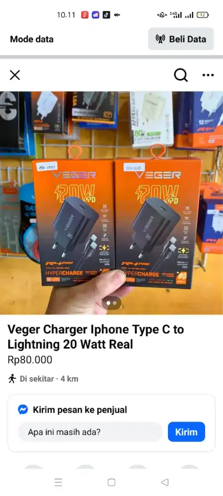 Casan iPhone type c to lightning 20 wat original