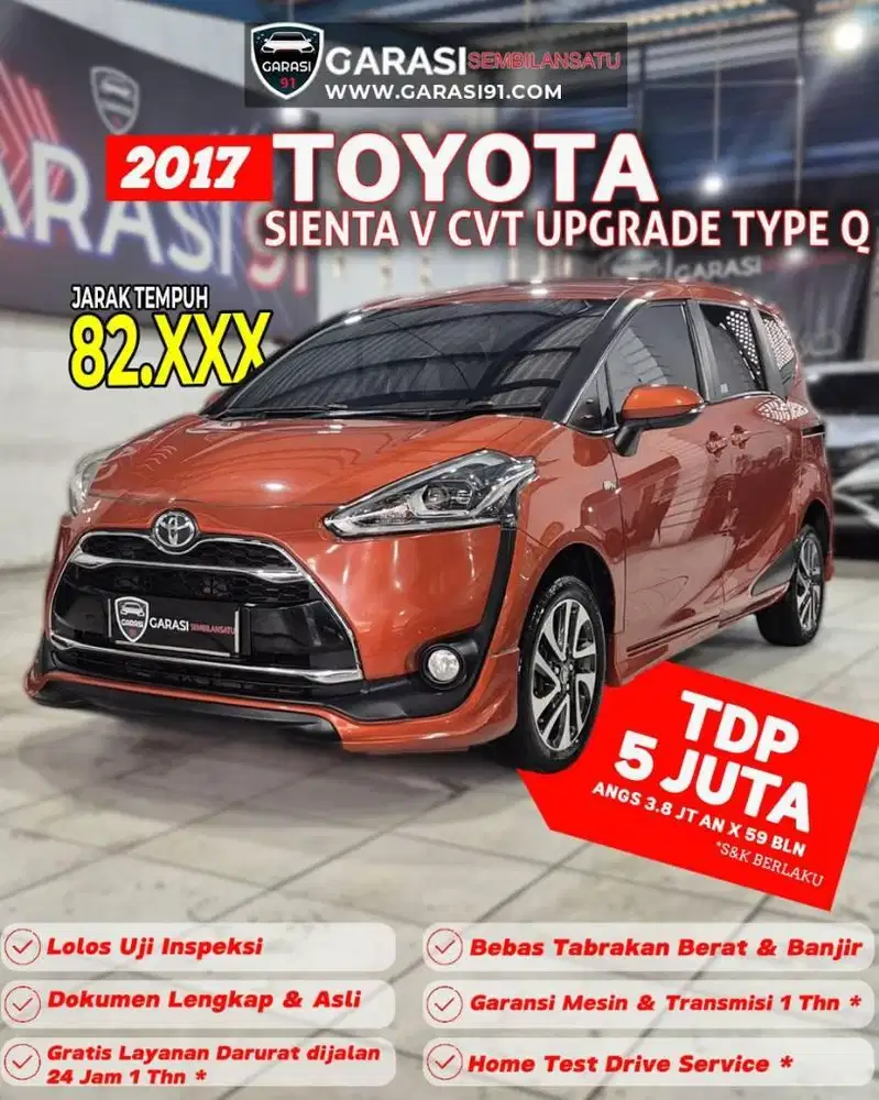 ❗️❗️[Tdp 5 jt] SIENTA V CVT 2017 UPGRADE TIPE Q
