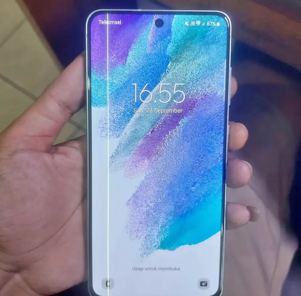 Lcd ori samsung s21 fe minus 1 garis