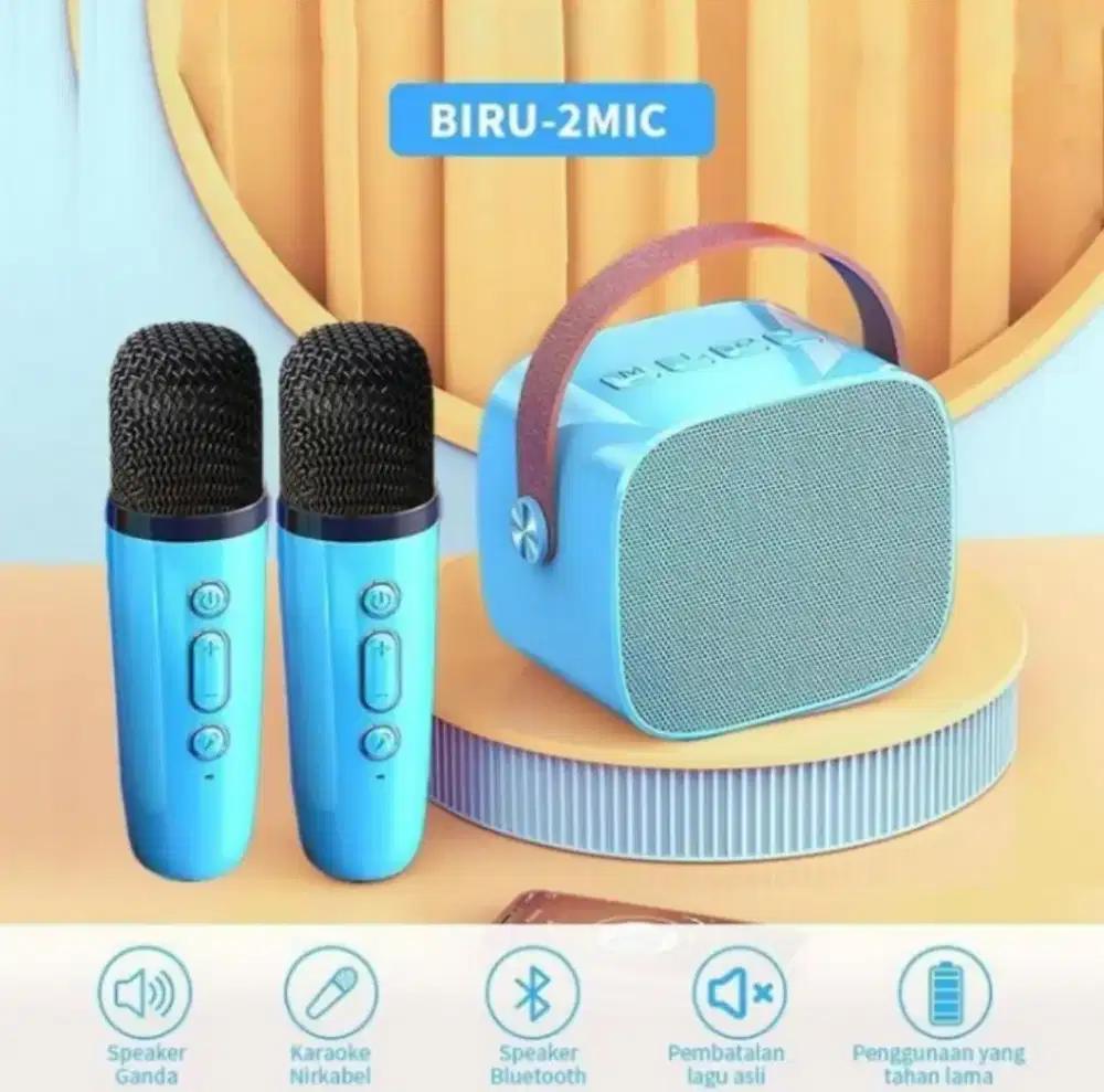 Speaker bluetooth karaoke lengkap 2 mic