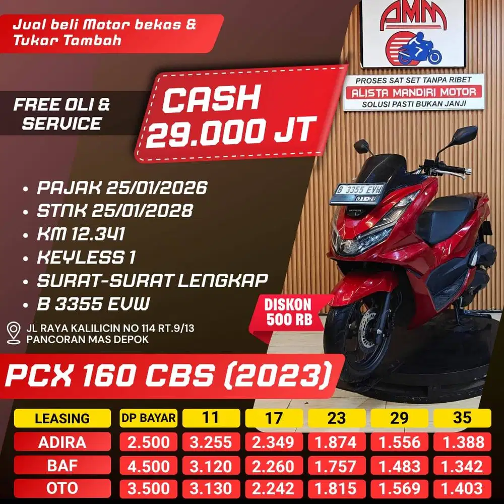 PCX 160 CBS 2023 KM LOW PAJAK HIDUP CC 0% KREDIVO TOKPED SPAYLATER
