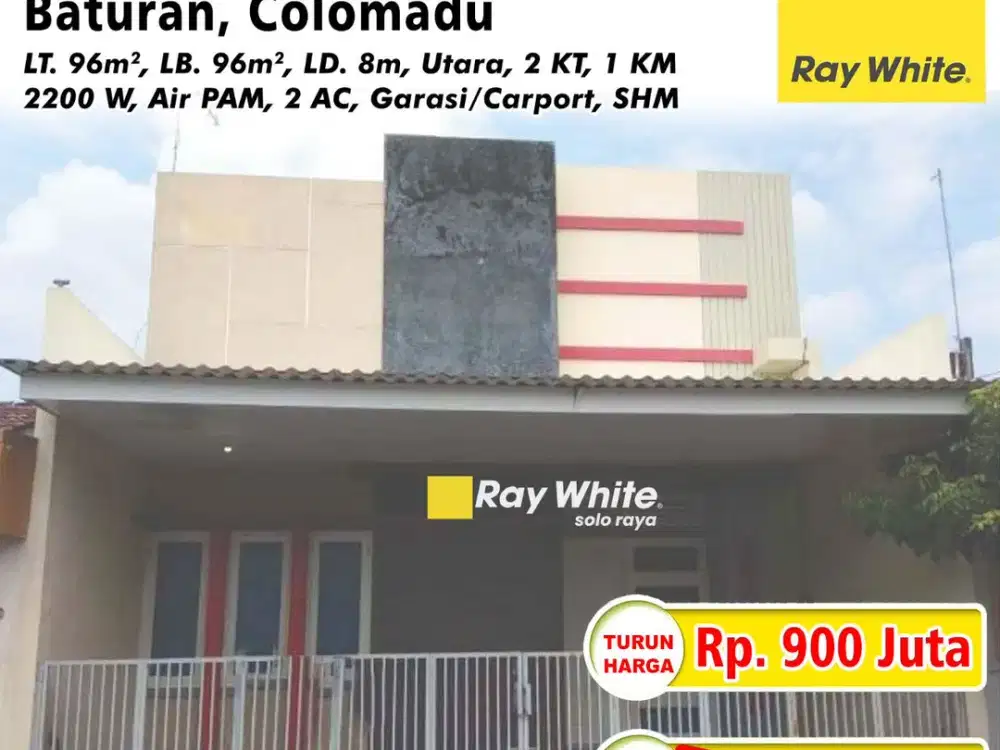 Rumah 2 kamar Siap Huni Akses simpangan mobil dijual di Baturan Colomadu Solo