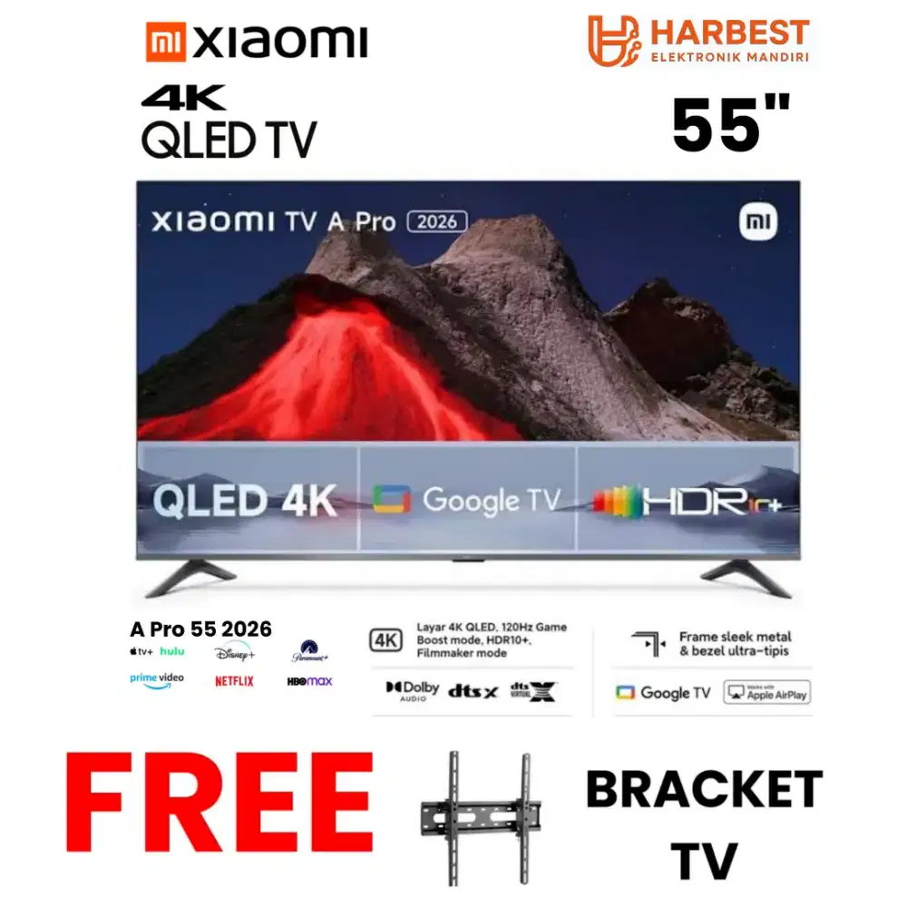 XIAOMI TV A PRO 55 2026 4K QLED 120Hz GameBost MODE Google TV AIRPLAY