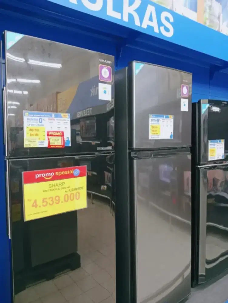 kredit kulkas sharp syrt cuma ktp via home credit free angsuran 1-2×