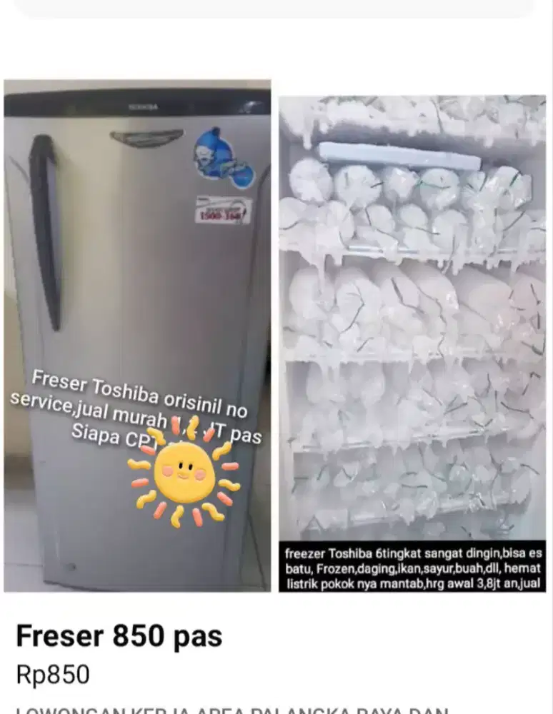 Freezer jual rugi , pindahan