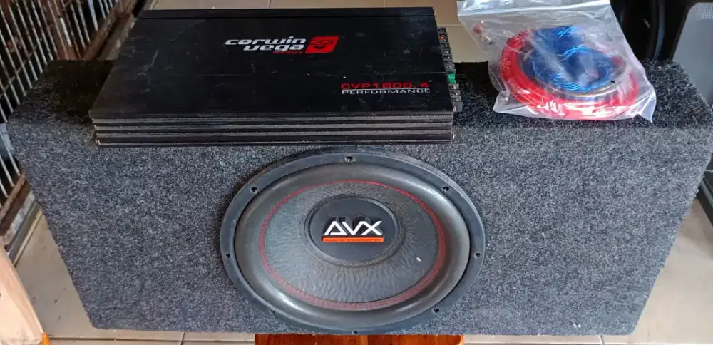 Audio Mobil Subwoofer 12, merk AVX + Power 4channel merk cerwin vega