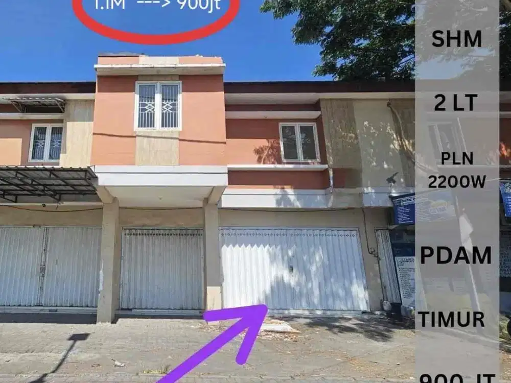 ruko 2lt jalan Raya Sby timur 900jt murah