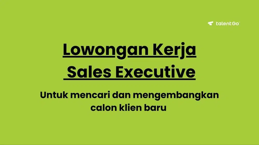 Lowongan kerja SALES EXECUTIVE