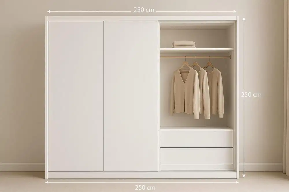 Lemari Pakaian Modern Minimalis - Full Interior Mewah