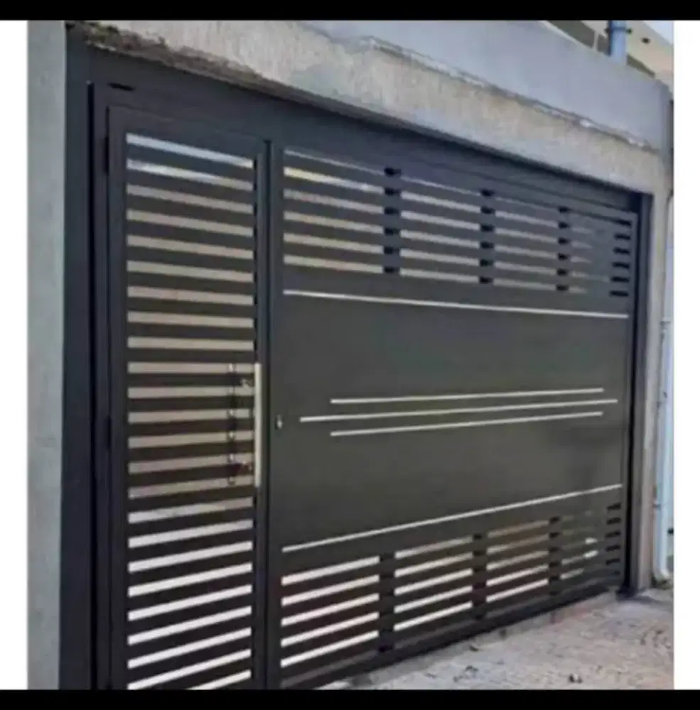 Pintu pagar dorong minimalis mewah dan berkualitas