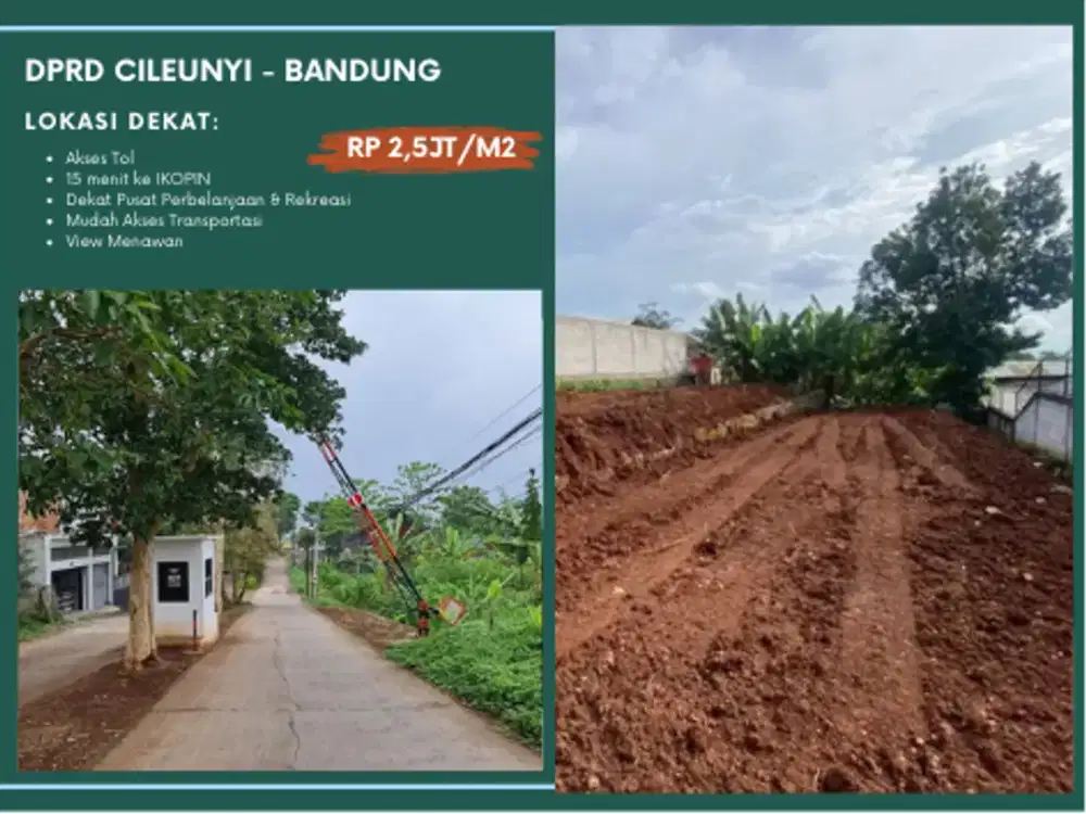 5 Menit Tol, 156 M² Lahan Luas! Kavling A2 Cileunyi: Strategis, Cepat, Untung!