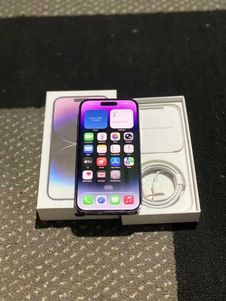 Iphone 14 pro 128gb Fullset terawat no minus
