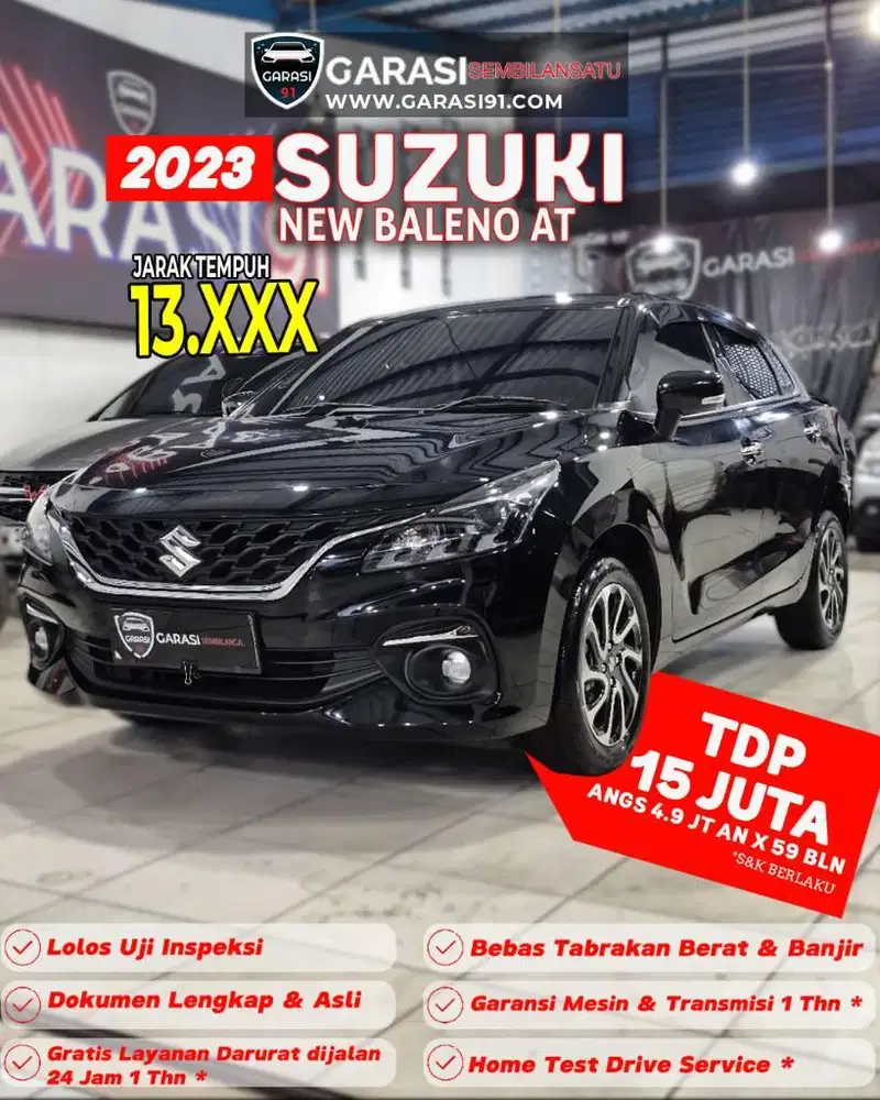 ❗️❗️[Tdp 15 jt] SUZUKI NEW BALENO HB AT 2023 KM 13 RB LIKE NEW