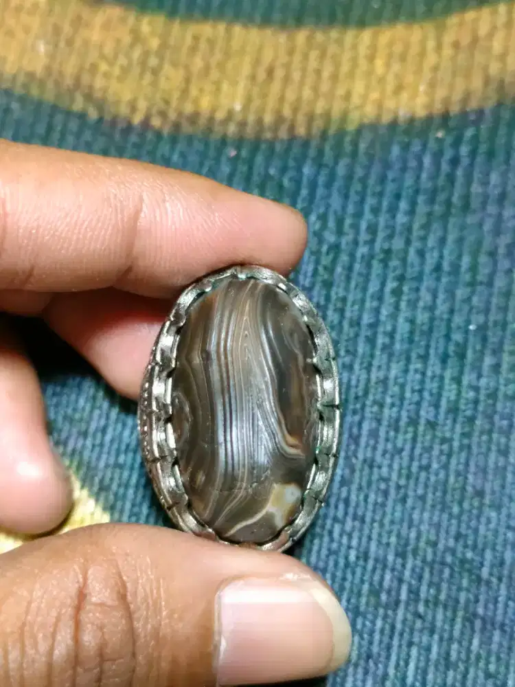 Batu akik natural karang nunggal hitam junder sakral