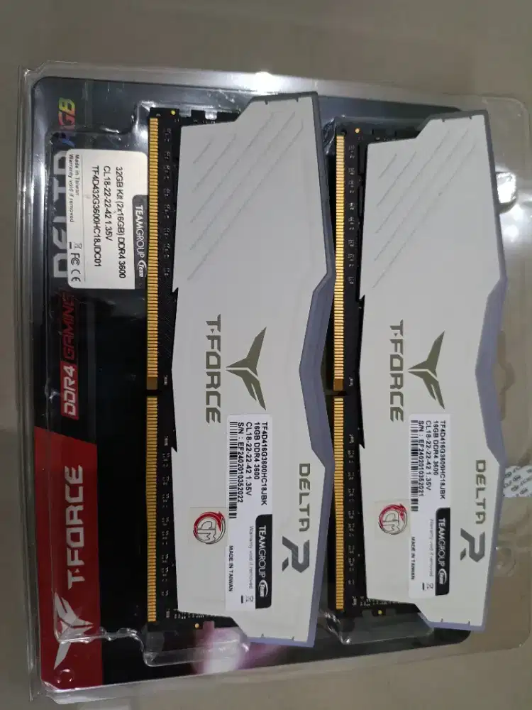 Jual Memory Team T-Force Delta RGB 32GB (2x16) DDR 4 3600 MHz White