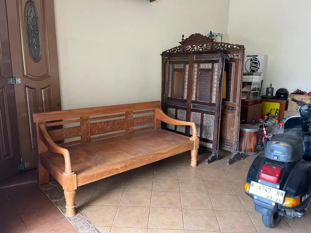 Resbang kursi panjang kayu jati