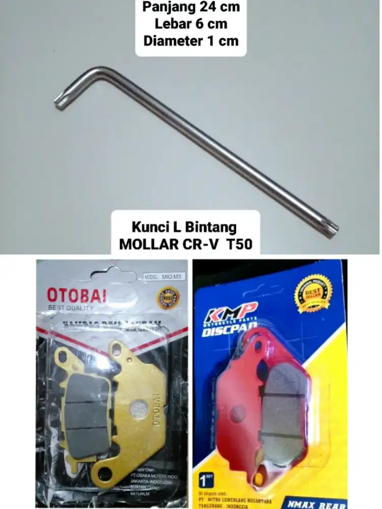 KampasRemDepanBelakgNmax/Aerox/Lexi/MioM3/Z/MX/Kunci L BintangT50