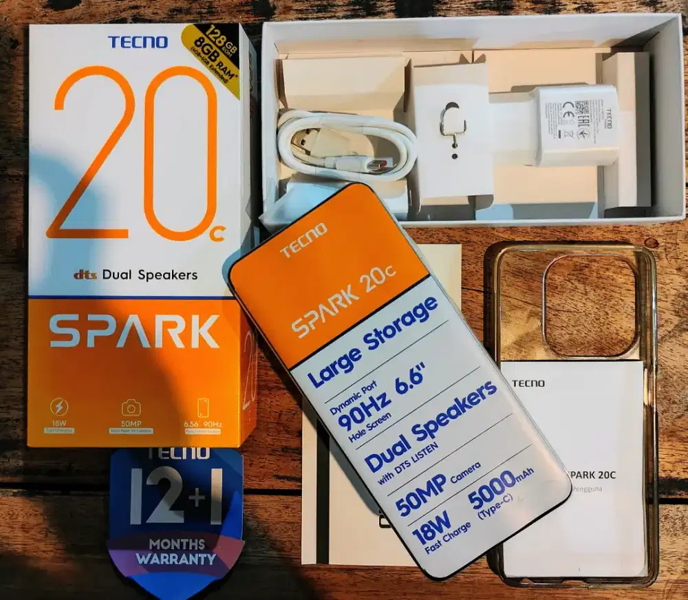 TECNO SPARK 20C - RAM 4/128 GB || FULLSET ORIGINAL + GARANSI AKTIF