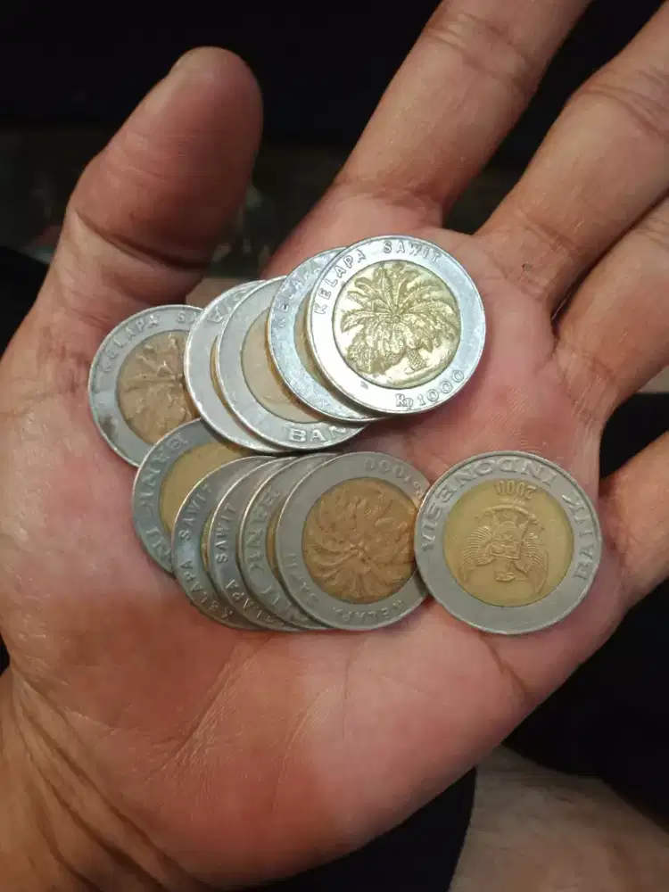 Uang Koin Indo Bimetal 1000 rupiah. kelpa sawt.