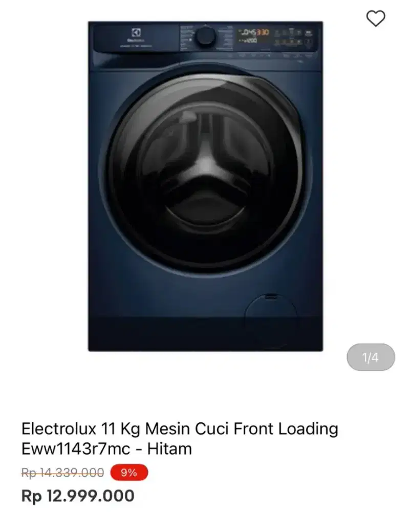 MESIN CUCI ELECTROLUX FRONT LOADING EWW1143RC 11KG