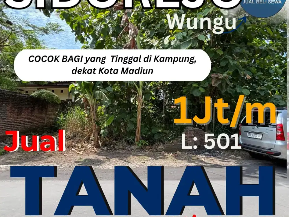 Dijual Cepat! Tanah Dekat RS Darmayu Kota Madiun
