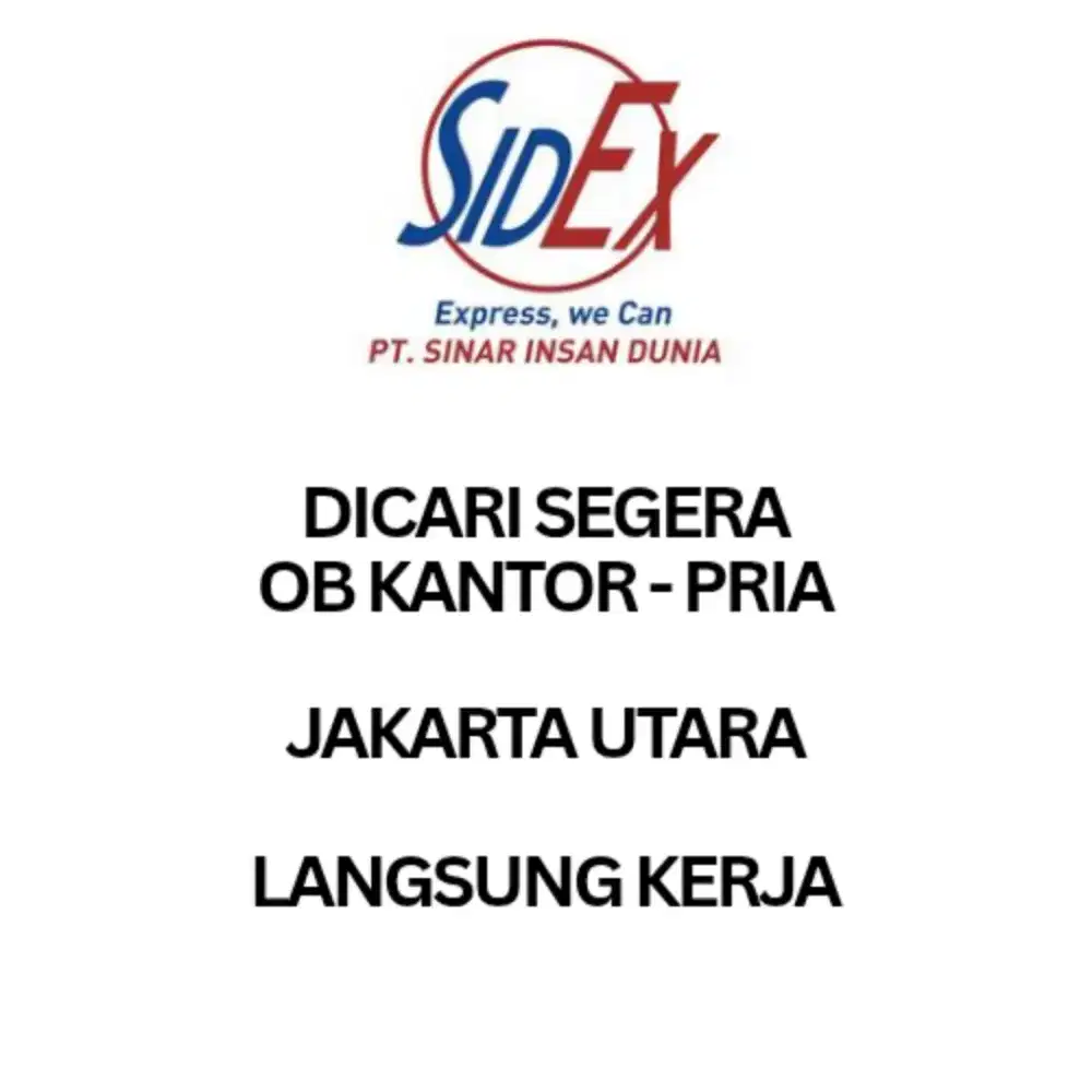 DICARI OB GUDANG - PRIA - jakarta utara