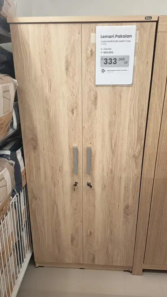 Selma Ciara Marcy Lemari Pakaian 2 Pintu - Cokelat Oak