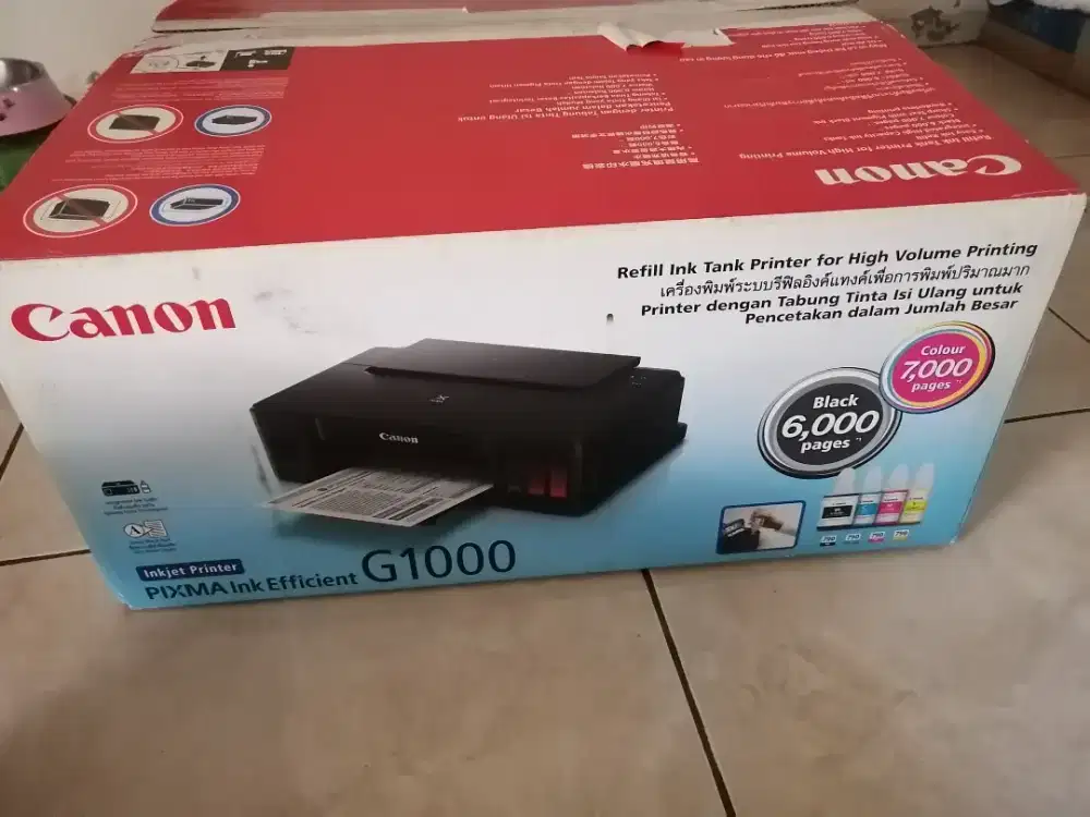 PRINTER CANON G1000 lengkap hasil print ada difoto