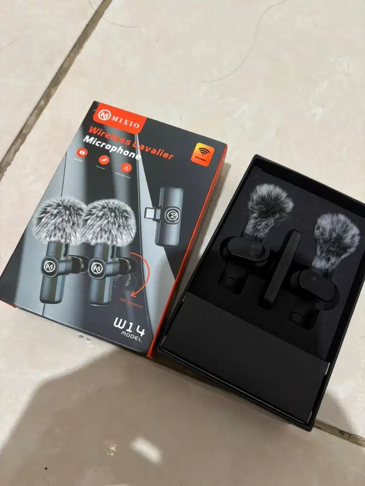 Microphone MIXIO W13 W14 Mic Wireless Clip On 100RIBU