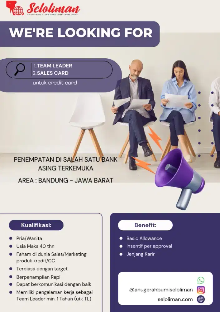 LOKER TL & SALES CREDIT CARD BANK SWASTA