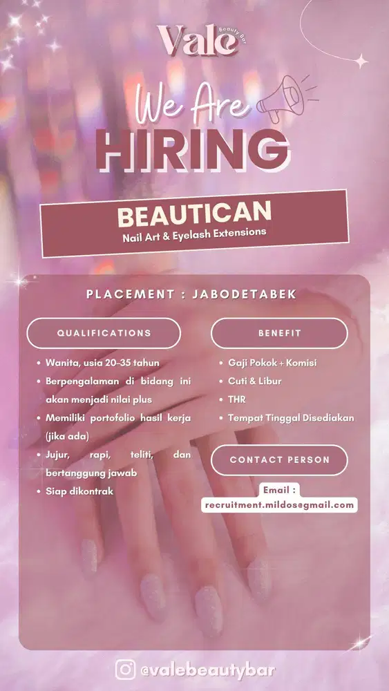 Beautician (Nail Art & Eyelash Extensions)