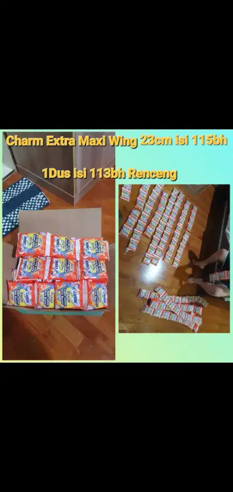 Charm Extra Maxi Wing 23cm 1Dus isi 113bh Renceng Baru