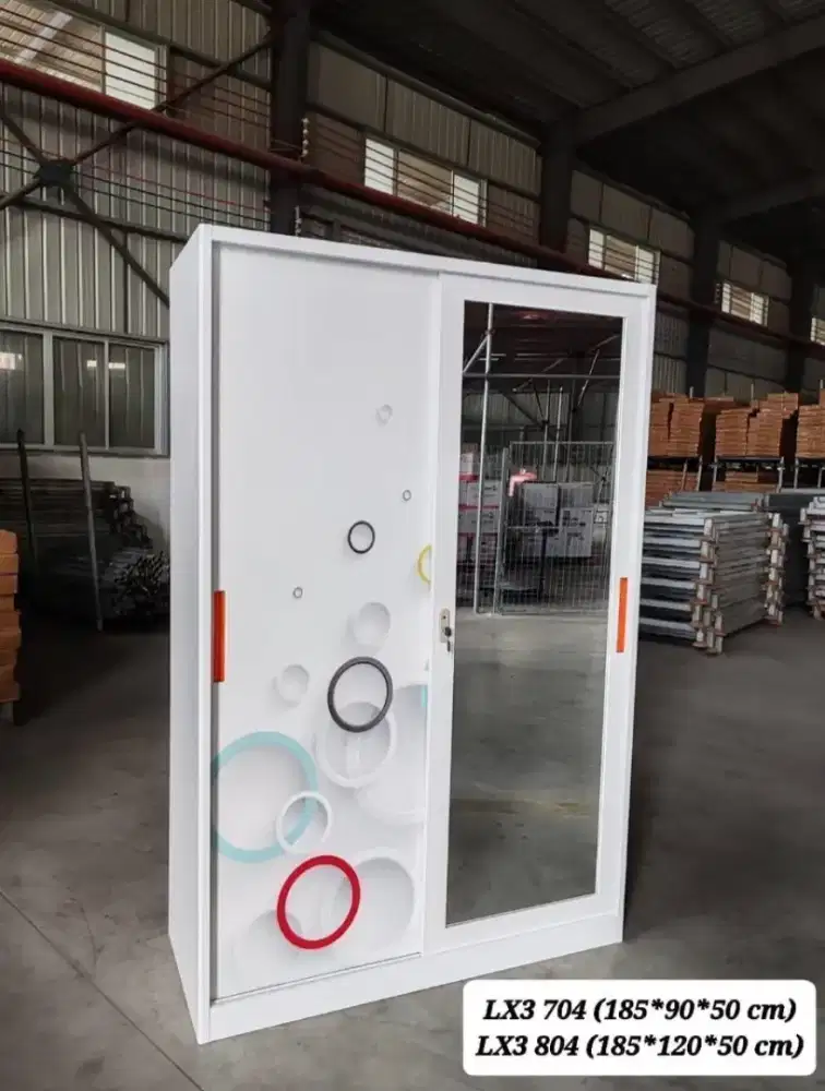 Lemari Pakaian Besi Pintu Sliding Bufallo LX3 704-804