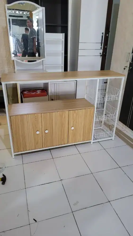 READY LEMARI DAPUR SERBAGUNA RANGKA BESI