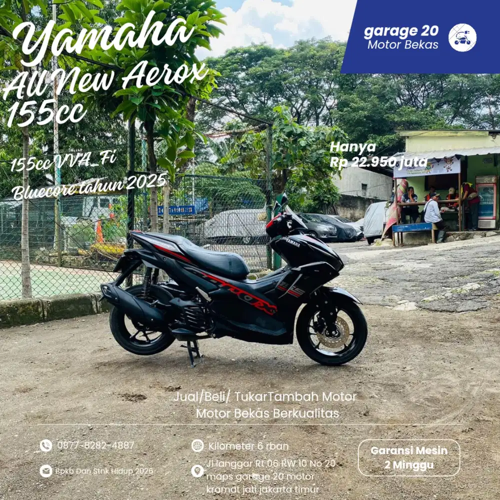 Yamaha Aerox New 155cc Bluecore VVA_Fi Tahun 2025 Pajak Hidup